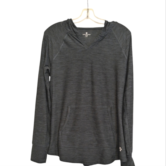 Ladies TUFF Atletics hooded top. EUC. Lightweight  Dark Grey.  Size L - Picture 1 of 8